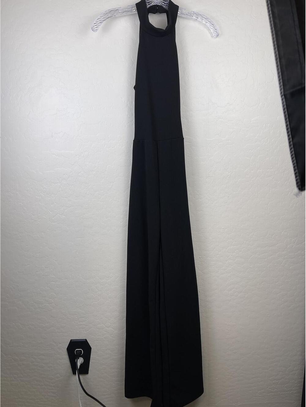 Black Sleeveless Halter Neck Jumpsuit